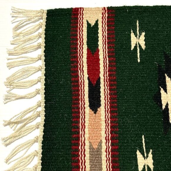 El Paso Saddle Blanket Co  Southwestern Wool Rug Placemats Set of 4. - Picture 7 of 8